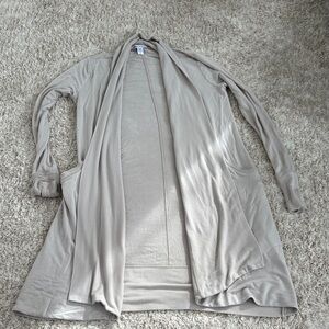 Athleta Taupe Open Front Cardigan